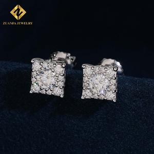 Fine Jewelry 925 <b>Silver</b> Moissanite <b>Earrings</b> Screw Back Brilliant Sparkling Wedding Gift for Women - Product Image 5