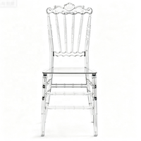 Chaise Chiavari Napoléon en résine transparente moderne, chaise de banquet de luxe pour mariage