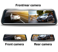Espejo Retrovisor con Pantalla de 10 Pulgadas y Dos Cámaras de 1080P para Grabar Video
