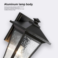 Lámpara de Pared Exterior LED Cuadrada Impermeable IP44 de Alta Calidad, Lámpara Exterior de Aluminio Fundido a Presión de Estilo Vintage para Jardín