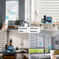 Persianas Zebra Motorizadas con Control Remoto de Doble Capa para Control de Luz Diurna y Nocturna, Persianas Enrollables Zebra Eléctricas, Tamaño Personalizado