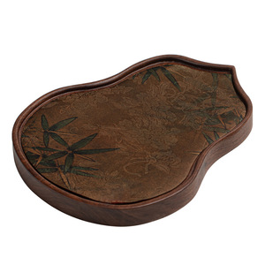 Walnut Wood Gourd <b>Tea</b> <b>Tray</b> Irregular Shape Durable Solid Wood Teapot Holder For Home Kung Fu <b>Tea</b> - Product Image 5