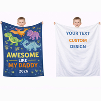 Couverture personnalisée en polyester 100% imprimée numériquement avec des dinosaures, couverture en flanelle douce pour enfants, couverture légère pour lit d'enfant
