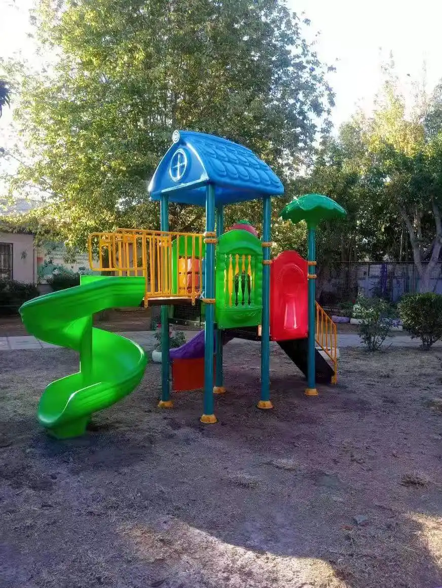 Corrediça plástica para playground infantil série oceano, corrediça mais vendida para jardim de infância ao ar livre