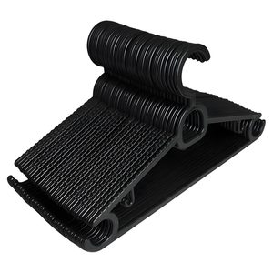 Cintres en plastique noir avec encoche d'épaule et barre pour cravates et foulards, pour armoire - Product Image 1