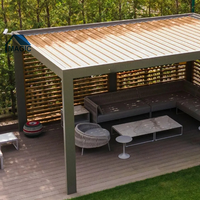 Auvent magique imperméable Bioclimatique Couverture étanche Louvre toit persienne Gazebo extérieur en aluminium Pergola