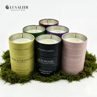 Velas en Tarro de Cerámica Negro Mate de 320g para Hombre, Velas Aromáticas Masculinas al por Mayor para Decoración Industrial, Aroma Personalizado