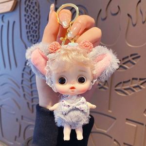 Creative Cute Cartoon Doll <b>Rubber</b> Keychain Trend Exquisite Replacement Princess Toy Keyring Package Pendant Car Key <b>Ring</b> Gift - Product Image 4