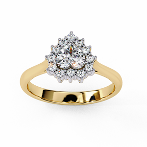 Bague de fiançailles pour femme en or massif 18 carats avec diamant de laboratoire taille brillant, certifiée IGI, plaqué rhodium, luxe, couleur D, VBR - Product Image 4