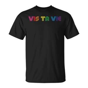 Vis Ta Vie Pride T-Shirt imprimé arc-en-ciel, taille adulte unisexe - Product Image 1