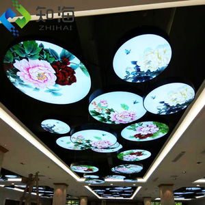 ZHIHAI Décoration de salle de supermarché Plafonnier 3D de luxe Panneau étanche pour cloisons sèches Panneau de plâtre Art 3d Drop Stretch Celling - Product Image 3