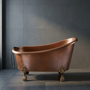 อ่างอาบน้ำทองแดงแบบตั้งพื้นทรงวงรีพร้อมขาตั้ง สำหรับบ้านและโรงแรม - Product Image 2