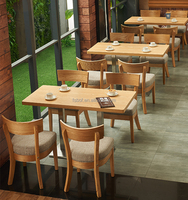 Tables et chaises de bistrot pas chères pour restaurant, table de café, chaise de salle à manger en bois, mobilier de café