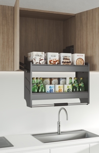 Organizzatore <span class=keywords><strong>per</strong></span> <span class=keywords><strong>Cucina</strong></span>: Sollevatore <span class=keywords><strong>per</strong></span> Armadietto con Ripiano Estraibile e <span class=keywords><strong>Divisori</strong></span> Mobili <span class=keywords><strong>per</strong></span> Stoccaggio Interno nell'Armadio - Product Image 6