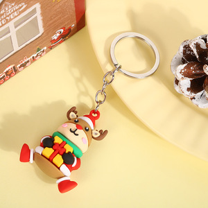 New Christmas Series Silver Chain Keychain Cute Cartoon PVC Doll Creative 3D Santa Claus Pendant Small Gift From China - Product Image 6