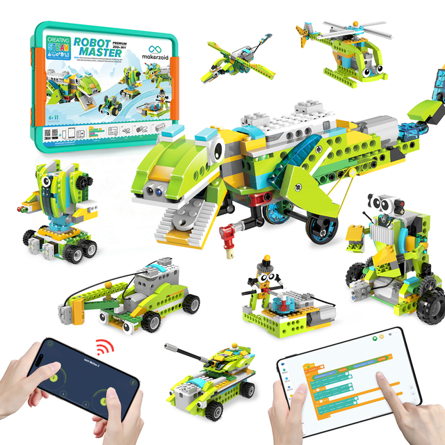 Makerzoid Premium 200 in 1 Intelligent Coding Robot Makerzoid  Motor & IR Sensor Programmable Building Toy