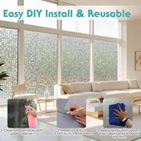 ORON DECO Mosaik-Glasfolie für Tür und Fenster, 3D-Dekorative Fensterfolie für Privatsphäre, Dekoratives Klebepapier & Folie