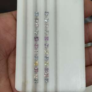 Saphir naturel multi coupe princesse belles couleurs pastel saphirs naturels non chauffés en vrac - Product Image 1