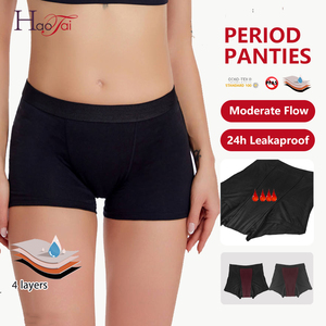 Custom Logo <strong>Women's</strong> Bamboo Viscose <strong>Boxer</strong> Period Panties Overnight High Absorbancy Multi Colors Customized Period Shorts <strong>Boxers</strong> - Product Image 1