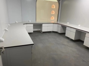 Banc de laboratoire mobile mural en H LB-HF-<span class=keywords><strong>09</strong></span>, mobilier de laboratoire avec armoire modulaire et support pour réactifs - Product Image 5