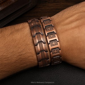 Heilendes, verstellbares Arthritis-Schmerzlinderungsarmband für Damen und Herren, Großhandel, modisches Gliederarmband, individuelles Schmuckstück aus reinem Kupfer mit Magnetfunktion - Product Image 3
