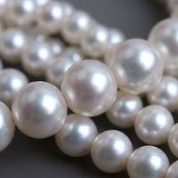 Untaian Mutiara Air Tawar Alami Putih 3mm-4mm, Bulat Sempurna dan Tanpa Cacat, Cocok untuk Pembuatan Perhiasan Kelas Atas