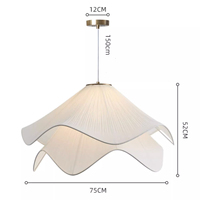 Lumière pendante de tissu blanc de lampe de fleur accrochante de Dimmable de style français pour l'hôtel de chambre à coucher
