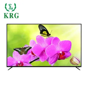 تلفاز ذكي بشاشة LED طراز KRG مقاس 55 بوصات ودقة 4k مقاس 48 بوصات تلفاز صيني ذكي بسعر منخفض صنع في الصين مع زجاج مُقسّى