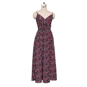Abito da <span class=keywords><strong>donna</strong></span> per il commercio estero, modello estivo transfrontaliero, stampato, con spalline e scollo <span class=keywords><strong>a</strong></span> V, con vita accentuata, stile europeo e americano - Product Image 2