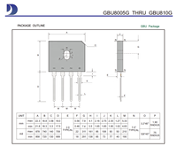Redresseur de pont monophasé GBU804G 400V 8A à passivation par le verre, boîtier traversant, 100% original et traçable, pour alimentation électrique