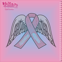 <strong>Best</strong> <strong>Selling</strong> Sparkly Iron on Rhinestone Appliques Pink Ribbon Rhinestones <strong>Cheer</strong> Bow Rhinestones Crystal Motif Transfers Shirt