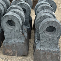 Tête de marteau de concasseur en acier à haute teneur en manganèse, pièces de concasseur de roche pour l'extraction minière, équipement de concassage résistant à l'usure, Fonderie Yiwei, 65 kg