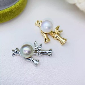 WENCHI 10169 31336 Accessoires DIY pour perles, Perles en argent S925 de 7-9mm, Support vide pour perles, Nœud en bambou, Pendentif de mode, Conception de bijoux - Product Image 2