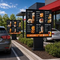 Affichage numérique extérieur pour menu drive-thru, écran LCD haute luminosité étanche pour commande en restaurant et service de restauration rapide