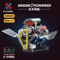 Kit de Construcción K96202 de Bloques de Programación Mecánica que Simula un Motor V8, Modelo de Juguete con Motor de Potencia