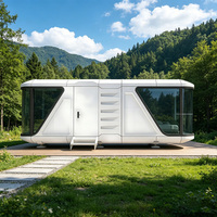 Capsule spatiale de luxe en alliage d'aluminium haute résistance de 20 pieds, maison préfabriquée, cabane Apple, pod de jardin modulaire pour jardin moderne