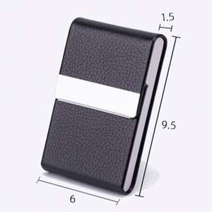 ซองใส่บัตรธุรกิจหนัง PU แบบกำหนดเอง ซองใส่บัตรชื่อ ซองใส่บัตรแบบบางพร้อมช่องใส่บัตรโลหะและฝาปิดแม่เหล็ก - Product Image 2