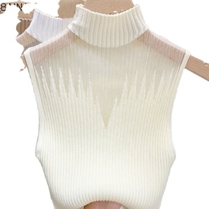 Vente en gros – Nouveau style décontracté d'été – Gilet sans manches tricoté pour femme, coupe ajustée, col semi-montant, style rétro - Product Image 1