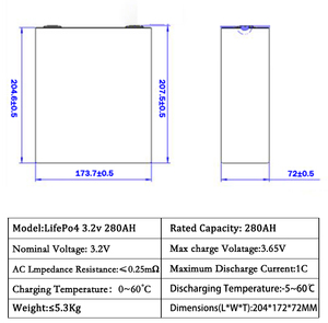 Pl Cho GE Cổ Lớp 3.2V Lf280K Pin Di Động 300ah 320ah Prismatic <span class=keywords><strong>Lithium</strong></span> Ion Năng Lượng Mặt Trời Nhà Hệ Thống Năng Lượng Cổ 280ah Lifepo4 - Product Image 6