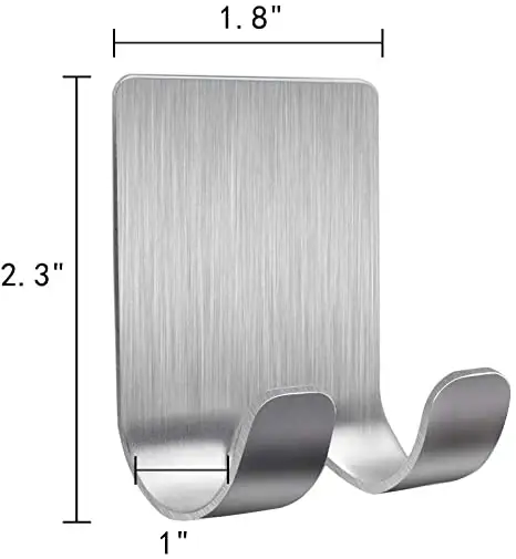 Самоклеящиеся крючки, настенная вешалка из нержавеющей стали для ванной, кухни, чулана, водонепроницаемый офисный крючок для хранения