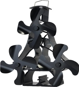 Noir trois moteurs maison ventilateur <span class=keywords><strong>conduit</strong></span> de granulés de <span class=keywords><strong>bois</strong></span> 4 lames ventilateur de poêle à chaleur - Product Image 1
