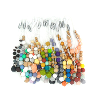 LP Chaîne de perles en silicone léopard à la mode Collier de dentition en perles hexagonales en silicone Collier de dentition pour bébé