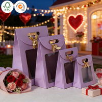 Sacs cadeaux de luxe en papier blanc lavande avec fermeture numérique, élégants pour mariages, fêtes prénuptiales et Saint-Valentin - Artisanat