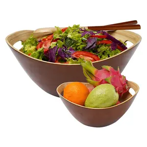 Ensemble de bols de service pour salade de fruits, bol à mélanger de luxe en plastique, extra-large avec spatule