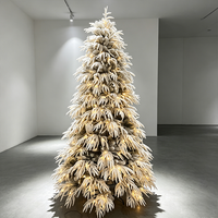 Hochwertiger Luxus-Weihnachtsbaum mit PE-Weidenzweigen gemischt mit PVC-Spitzenzweigen, Vorbeleuchtet und Beflockt, für Weihnachtsdekoration