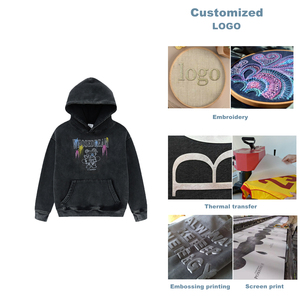 All'ingrosso produttori di OEM 355g felpe con cappuccio per bambini Vintage serigrafia sciolto acido lavaggio felpa <span class=keywords><strong>adolescente</strong></span> 2-12anni - Product Image 2