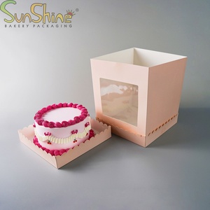 Wholesale Cheap 8 10 12 Inch Tall Cake Box With Clear Window Extra Tall Cake Box Cardboard Cake Pop <b>Boxes</b> Wholesale - Product Image 2
