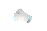 Raccord en T oblique pour tuyau PE 200x200x200, connecteur 3 voies pour conduit de ventilation, raccord de tuyauterie CVC pour système de ventilation