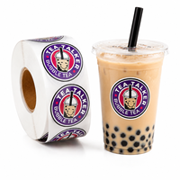 Individuelle Vinyl-Logo-Aufkleber-Rolle Selbstklebende Etiketten für Bubble Tea Becher Kaltgetränke-Verpackung Logo-Druck