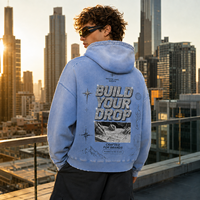 Sweat à capuche surdimensionné personnalisé pour homme en coton 500 g/m² avec effet délavé soleil, graphique en strass et style streetwear